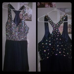 SHORT NAVY BLUE PROM DRESS